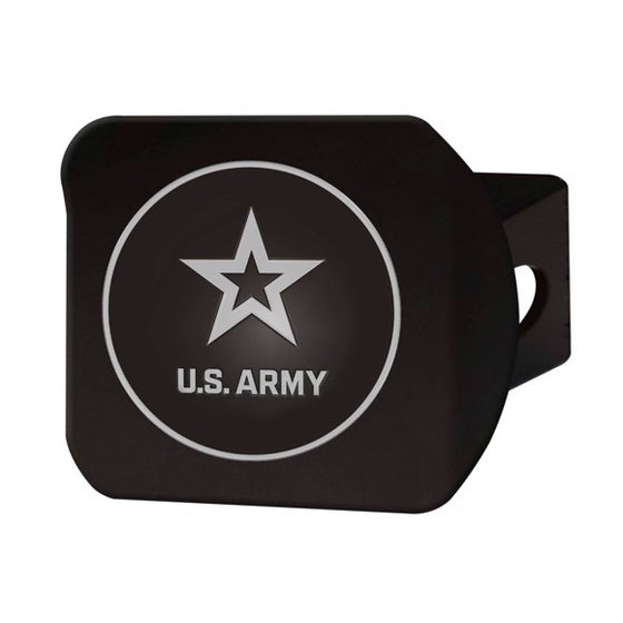 U.S. Army Black Metal Hitch Cover with Metal Chrome 3D Emblem