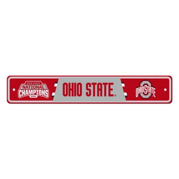 2024-25 College Football Champions - Ohio State Buckeyes Street Sign Décor 4in. X 24in. Lightweight