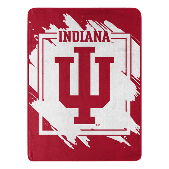 Indiana Hoosiers Blanket 46x60 Micro Raschel Dimensional Design Rolled