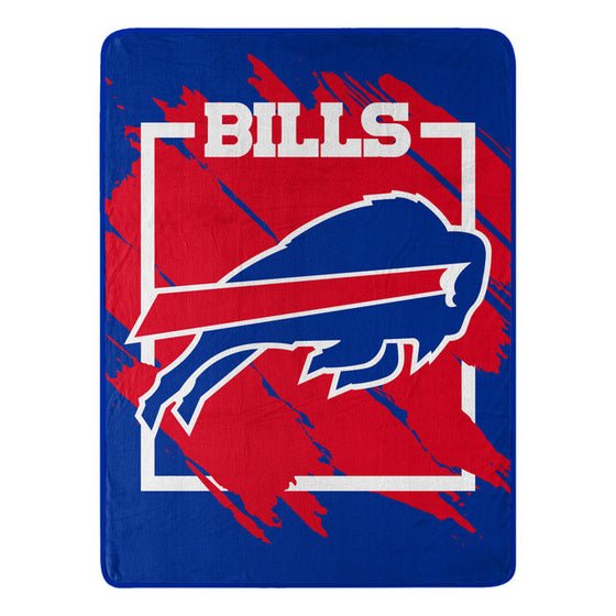 Buffalo Bills Blanket 46x60 Micro Raschel Dimensional Design Rolled - 757 Sports Collectibles