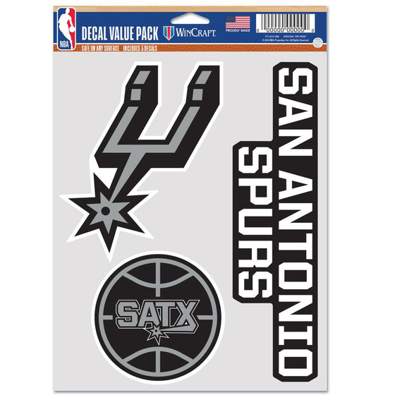 San Antonio Spurs Decal Multi Use Fan 3 Pack Special Order