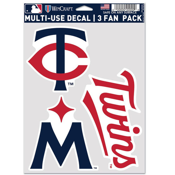 Minnesota Twins Decal Multi Use Fan 3 Pack Special Order