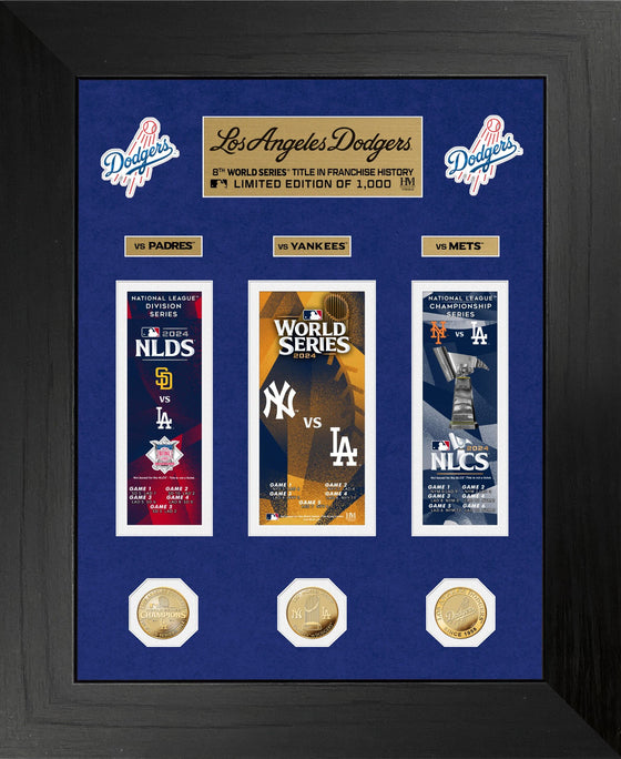 LA Dodgers Deluxe Road to the 2024 World Series Ticket Gold Coin Photo Mint