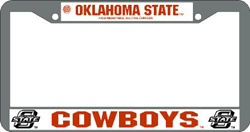 Oklahoma State Cowboys License Plate Frame Chrome