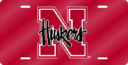 Nebraska Cornhuskers License Plate Laser Cut Red