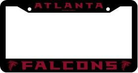 Atlanta Falcons License Plate Frame Chrome Black