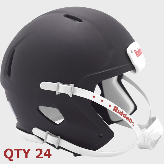 Bulk Mini Speed Football Helmet SHELL Matte Black/White Parts Qty 24