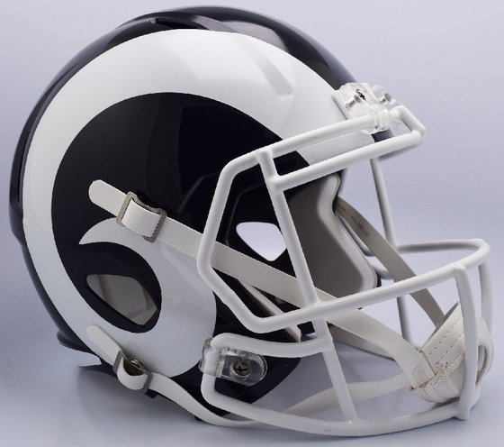 Los Angeles Rams Speed Football Helmet White Horn