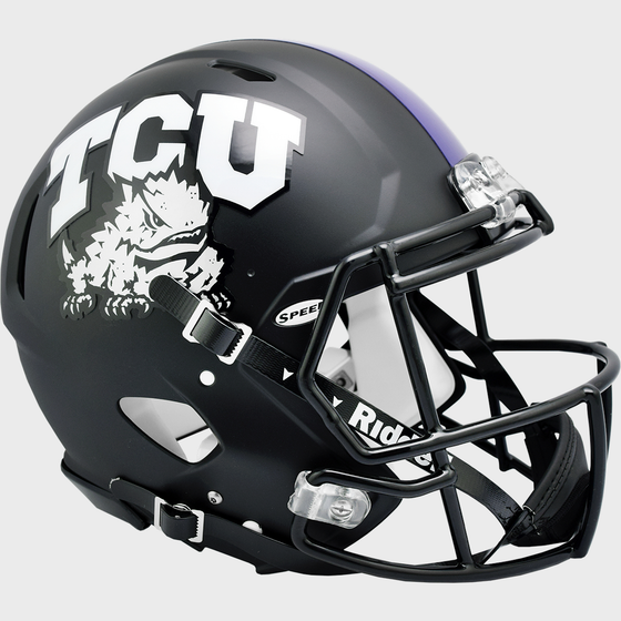 TCU Horned Frogs Speed Football Helmet Matte Black