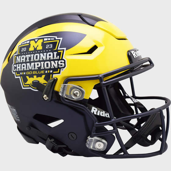 Michigan Wolverines 2023 National Champions SpeedFlex Football Helmet Painted Wings