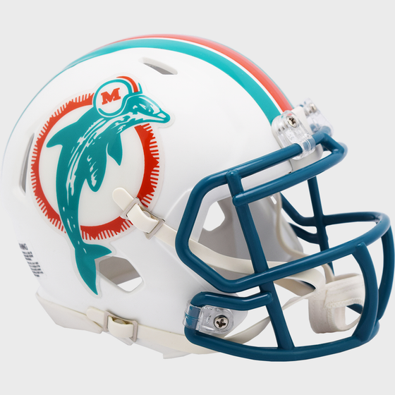 Miami Dolphins 1980 to 1996 Riddell Mini Speed Throwback Helmet