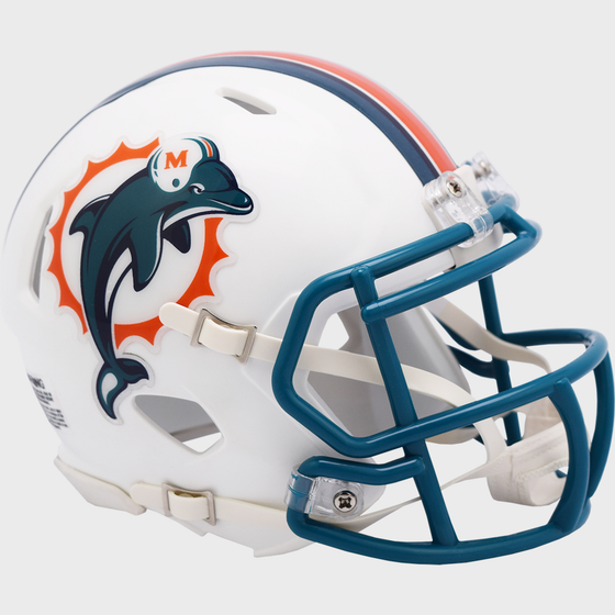 Miami Dolphins 1997 to 2012 Riddell Mini Speed Throwback Helmet