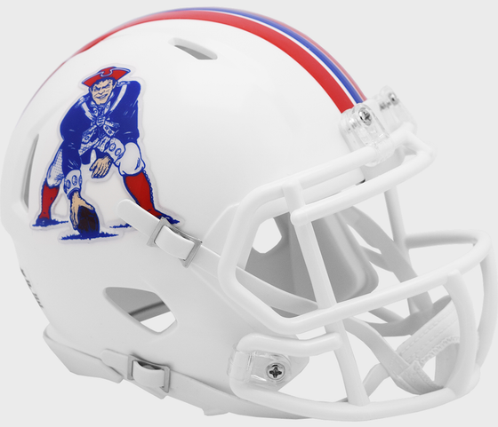 New England Patriots 1982 to 1989 Riddell Mini Speed Throwback Helmet