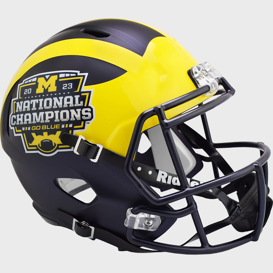 Michigan Wolverines 2023 National Champions NCAA Replica Speed Football Helmet