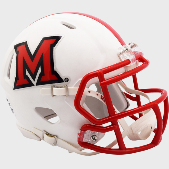 Miami of Ohio Redhawks NCAA Mini Speed Football Helmet Matte White