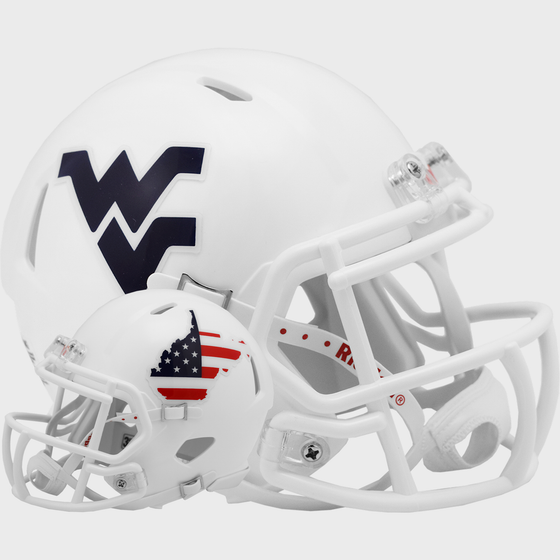 West Virginia Mountaineers NCAA Mini Speed Football Helmet Stars and Stripes