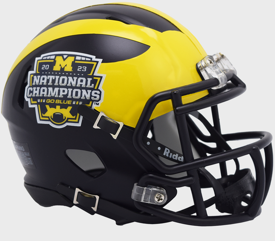 Michigan Wolverines 2023 National Champions NCAA Mini Speed Football Helmet