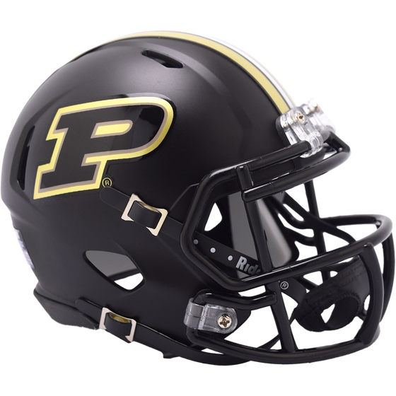 Purdue Boilermakers NCAA Mini Chrome Speed Football Helmet Gloss Black