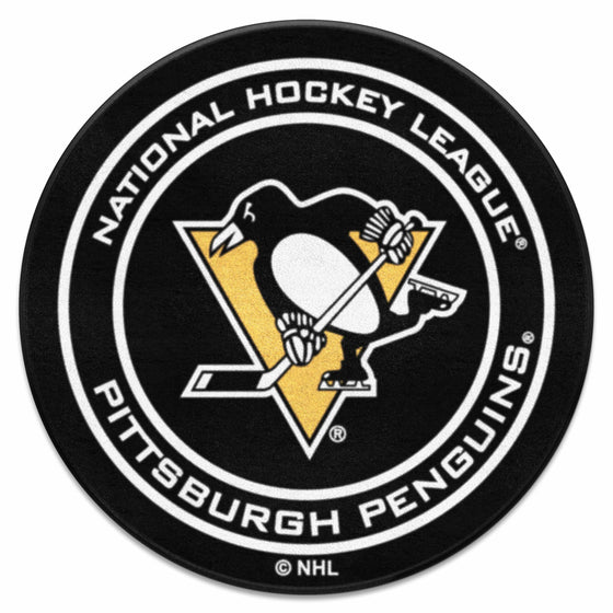 Pittsburgh Penguins Hockey Puck Rug - 27in. Diameter