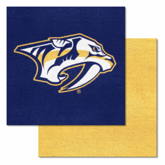 Nashville Predators Team Carpet Tiles - 45 Sq Ft. Logo on Blue