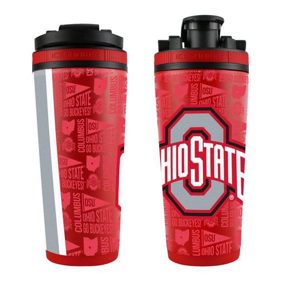 OHIO STATE BUCKEYES 26OZ 4D STAINLESS STEEL ICE SHAKER - 757 Sports Collectibles