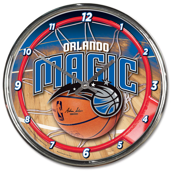 Orlando Magic Round Chrome Wall Clock