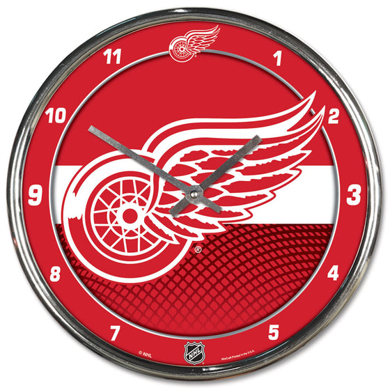 Detroit Red Wings Round Chrome Wall Clock (CDG)