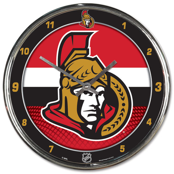 Ottawa Senators Clock - Wall - Round Chrome (CDG)