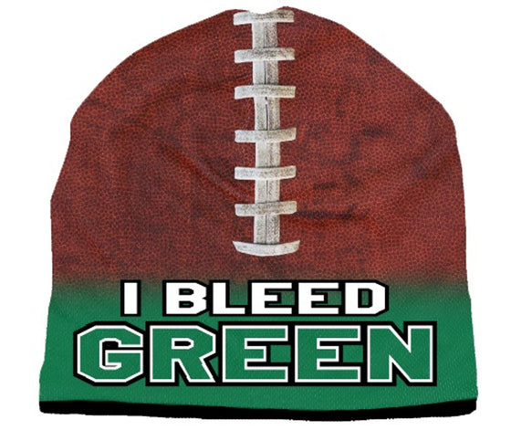 I Bleed Beanie - Sublimated Football - Kelly Green (CDG)