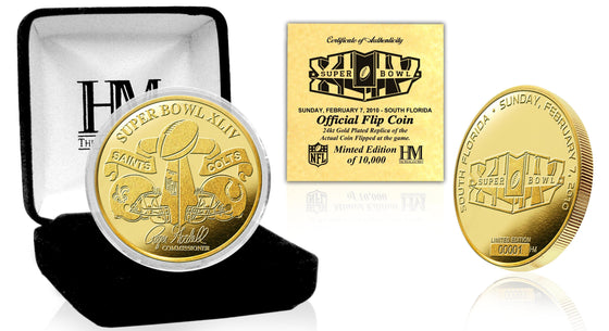 Super Bowl XLIV Official 24KT Gold Flip Coin