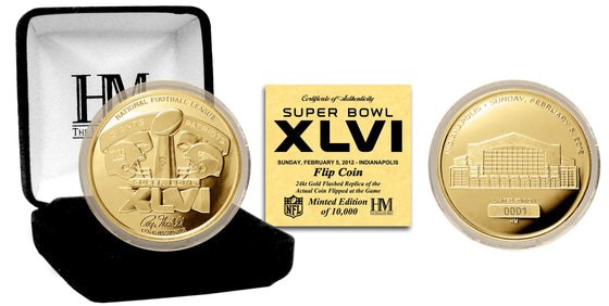 Super Bowl XLVI 24KT Gold Flip Coin