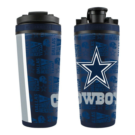 DALLAS COWBOYS NAVY 26OZ 4D STAINLESS STEEL ICE SHAKER