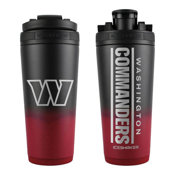 WASHINGTON COMMANDERS OMBRE: BLACK / DARK RED 26OZ STAINLESS STEEL ICE SHAKER - 757 Sports Collectibles