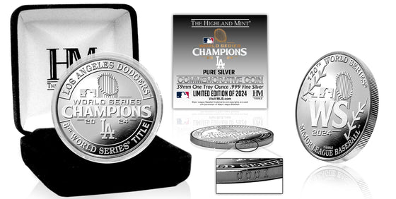 LA Dodgers 2024 World Series Champions 1oz .999 Pure Silver Coin