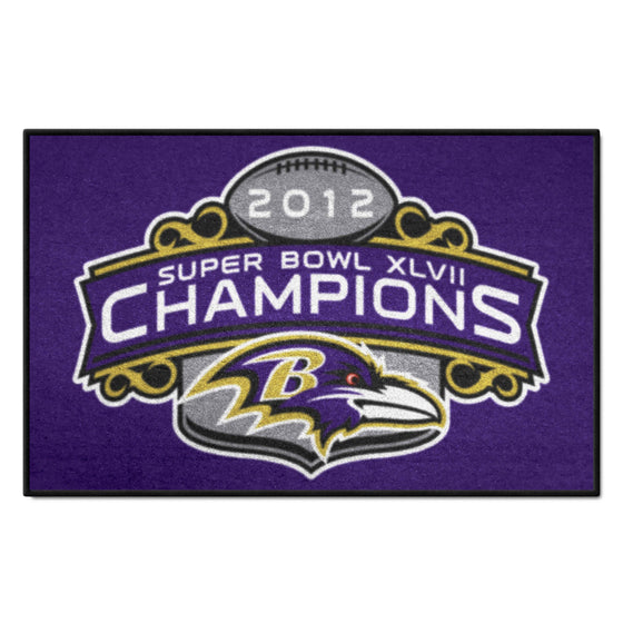 Baltimore Ravens 2013 Super Bowl XLVII Champions Starter Mat Accent Rug - 19in. x 30in.