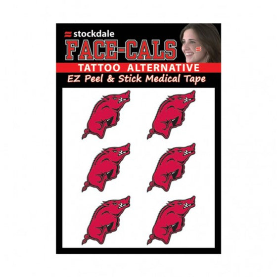 Arkansas Razorbacks Tattoo Face Cals