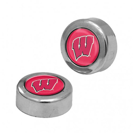 Wisconsin Badgers Screw Caps Domed - Special Order