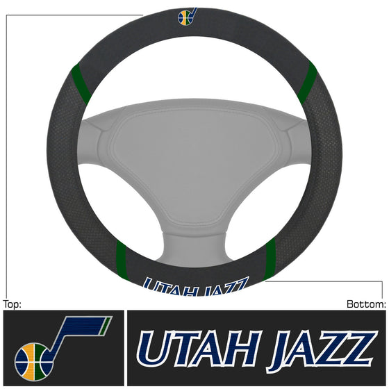 Utah Jazz Steering Wheel Cover Mesh/Stitched Special Order