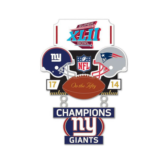 WinCraft Super Bowl XLII Giants vs. Patriots Champion Lapel Pin