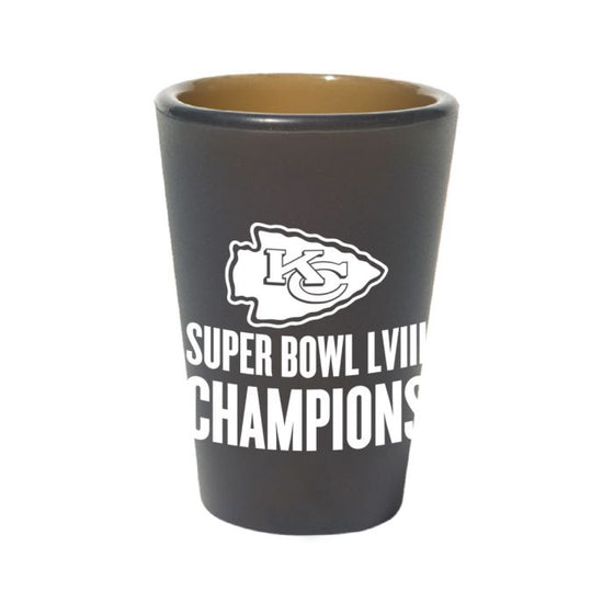 Kansas City Chiefs 2024 Super Bowl LVIII Champions 2 oz Silicone Shot Glass - Blk - 757 Sports Collectibles
