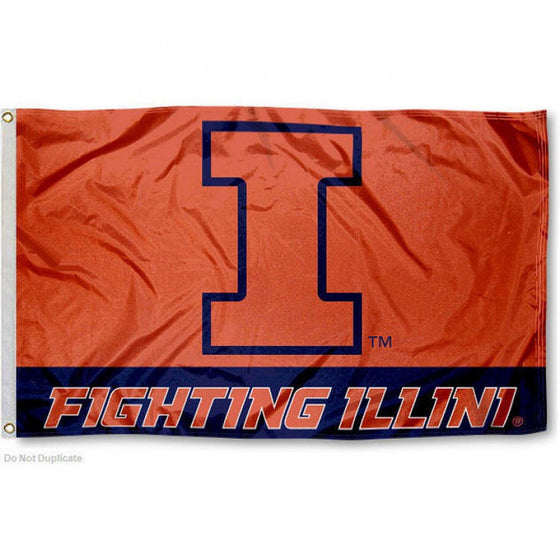 Illinois Fighting Illini Flag 3x5 Logo Design BSI - Special Order