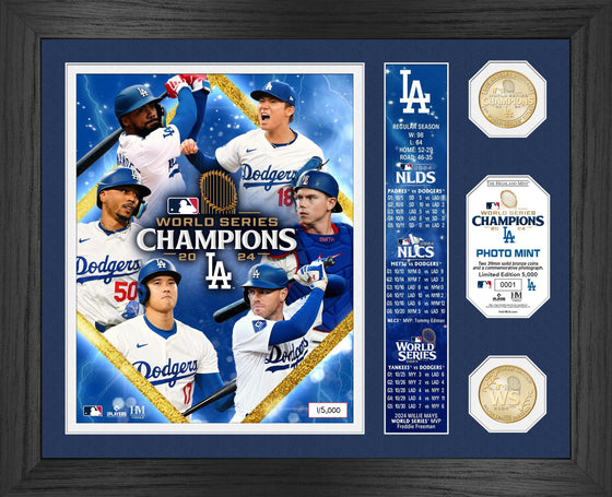 LA Dodgers 2024 World Series Champions Bronze Coin Banner Photo Mint