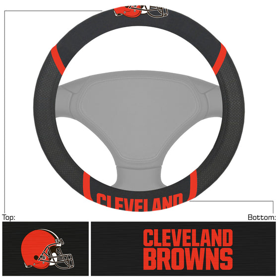 Cleveland Browns Steering Wheel Cover Mesh/Stitched