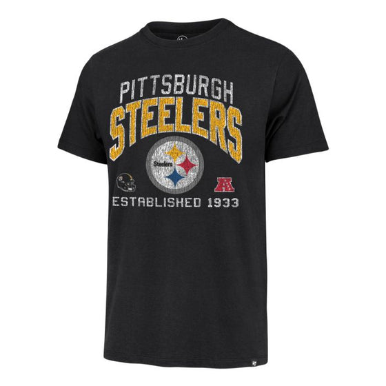 PITTSBURGH STEELERS FLINT BLACK TURNED UP FRANKLIN TEE MEN