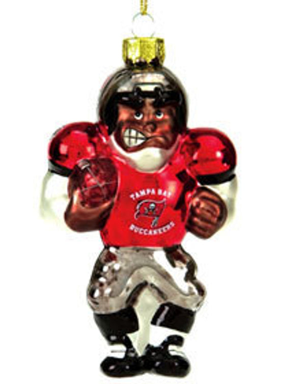 Tampa Bay Buccaneers Ornament Blown Glass Football Player CO