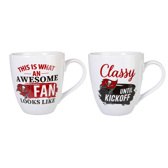 Tampa Bay Buccaneers Coffee Mug 17oz Ceramic 2 Piece Set with Gift Box