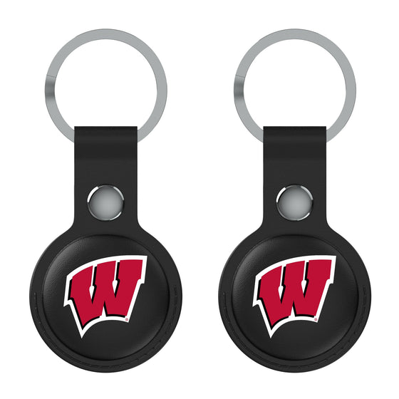 Wisconsin Badgers Insignia Black Airtag Holder 2-Pack-1