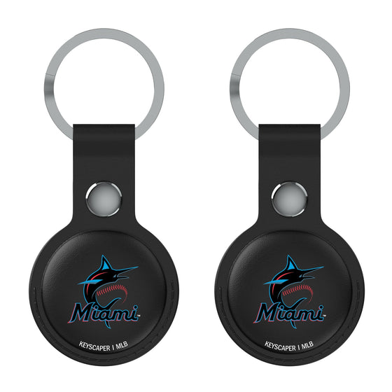 Miami Marlins Insignia Black Airtag Holder 2-Pack-1