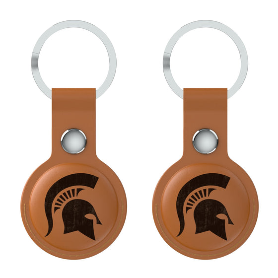 Michigan State Spartans Burn Brown Airtag Holder 2-Pack-1