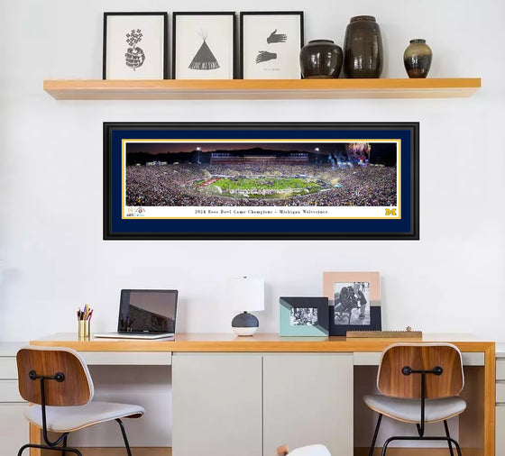 Michigan Wolverines 2024 Rose Bowl Champions CFP Semifinal Celebration Panorama - 757 Sports Collectibles